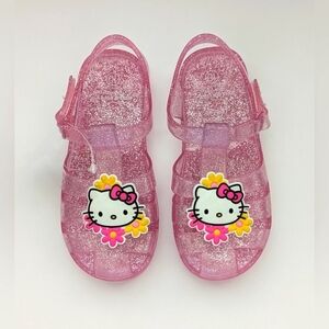 BNWOT Sanrio Hello Kitty (Girl's Size 10) Pink Glitter Jelly Sandals